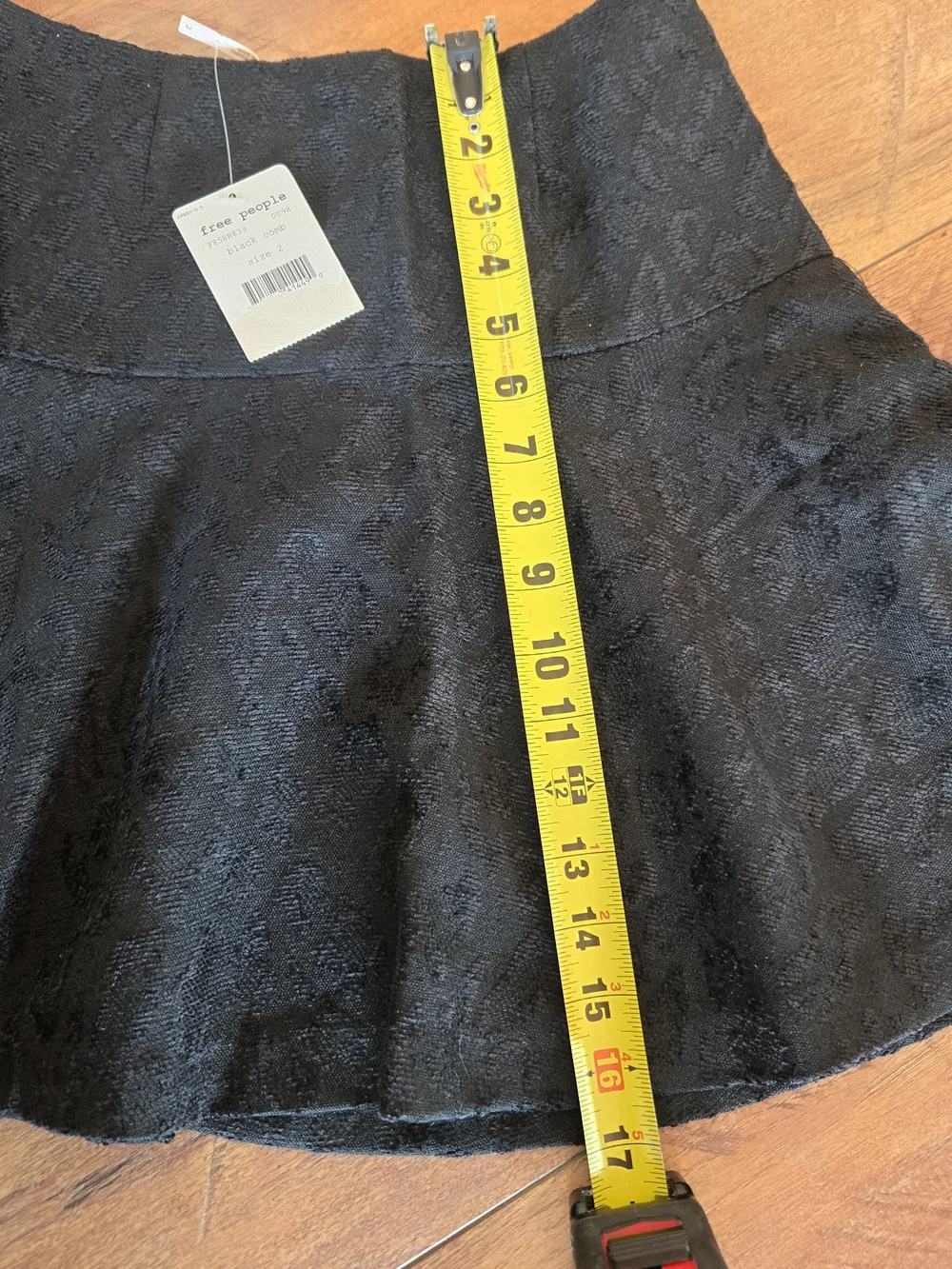 Free People Black Chenille Cheetah Pattern Skater Skirt